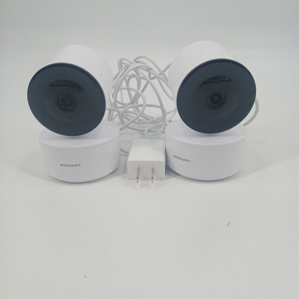 Merkury Smart PTZ Security Camera White WiFi Home Surveillance pair of 2